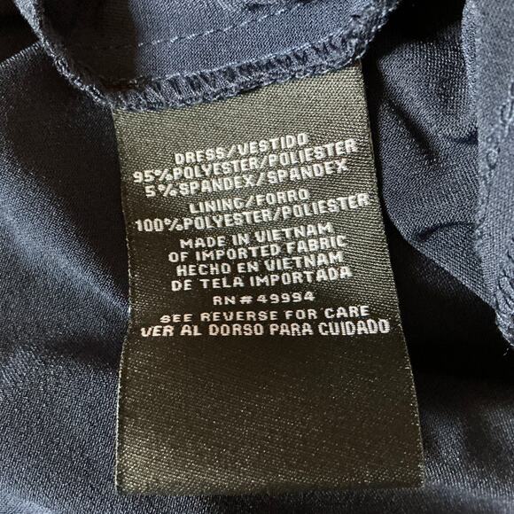 Beaded Short Sleeve Evening Gown Blue Size 6 R&M Richards V-Neck Formal Dress - Picture 11 of 14